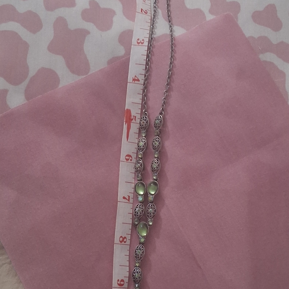 Elegant Green and Silver Women's Necklace - Picture 5 of 5